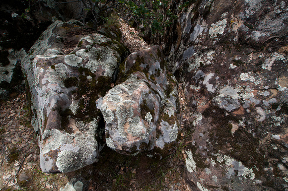 Sandstone Boulders with Offerings