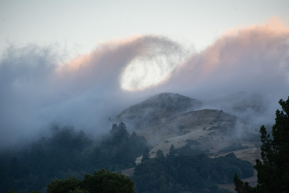 Fog Wave over Windy Hill at Sunset
