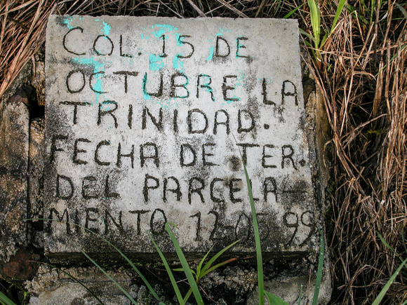 Founding Stone, Colonia 15 de Octubre La Trinidad