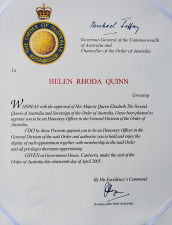 Honorary Officer, Order of Australia (2005)