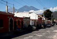 Volcán de Fuego from a Street in Antigua