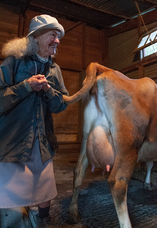 Ruth Helps Milk a Cow