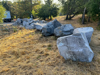 8/5/2023 Boulders Dumped in Frog Pond Park from Corte Madera School