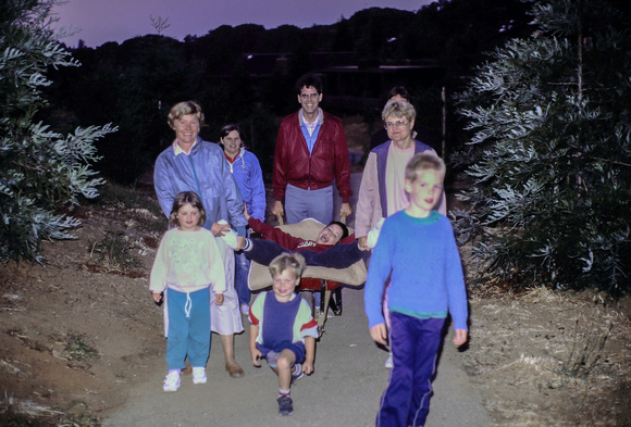 Dick & Family, with Steve, Visit Portola Valley, 8/87