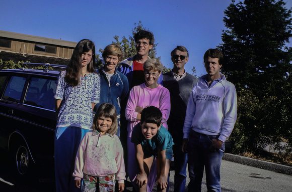 Dick & Family, with Steve, Visit Portola Valley, 8/87