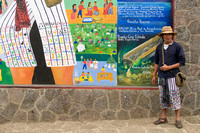Man wearing Traditional Pants with Mural