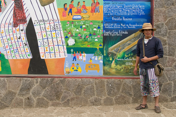 Man wearing Traditional Pants with Mural