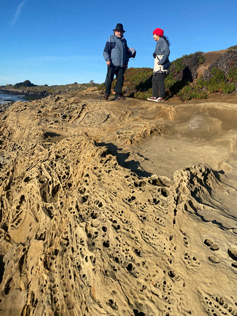 Sandstone Formations and People at Pebble Beach (2)