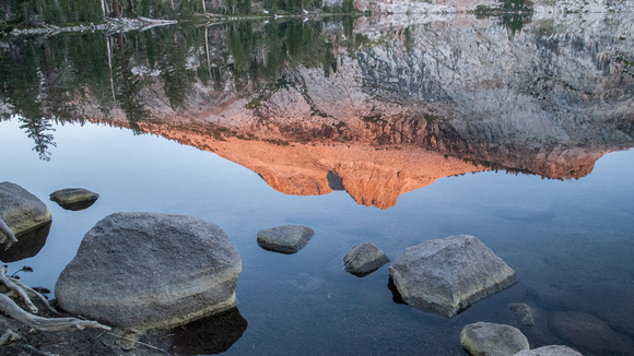 Mount Hoffman reflected in May Lake