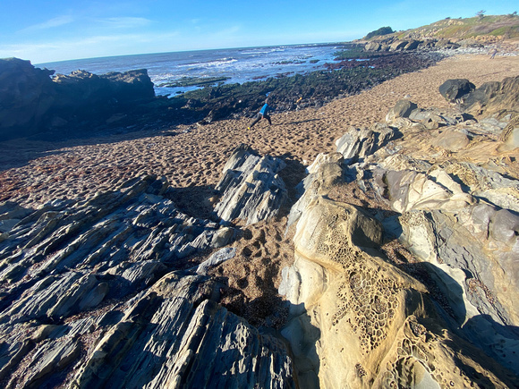 Sandstone Formations on Pebble Beach
